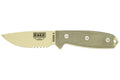 Couteau Esee 4 Desert 3SMDT lame semi-dentée en acier carbone 8,8cm manche micarta + étui zytel