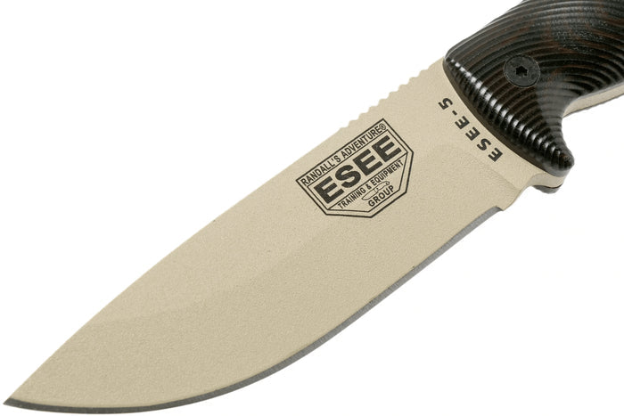 Couteau Esee 5 5PDT-004 lame carbone 13,2cm manche G10 noir/rouge + étui