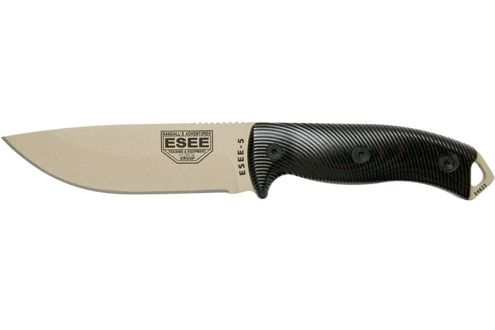 Couteau Esee 5 5PDT-004 lame carbone 13,2cm manche G10 noir/rouge + étui