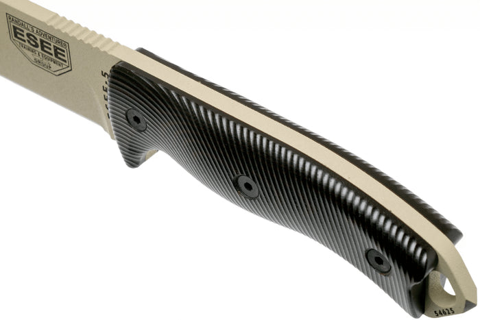 Couteau Esee 5 5PDT-004 lame carbone 13,2cm manche G10 noir/rouge + étui
