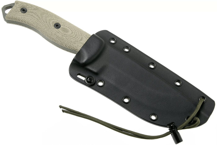 Couteau Esee 5 5POD-017 lame acier carbone 13,2cm manche micarta vert clair + étui