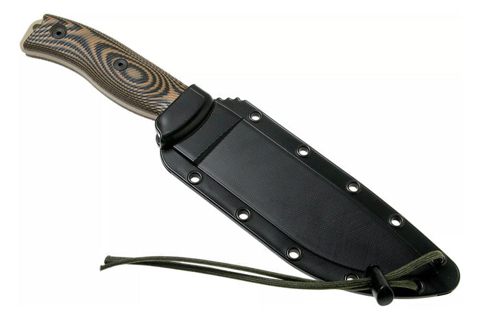 Couteau Esee 6 6PDT-005 lame carbone 16,5cm manche G10 Coyote et noir + étui