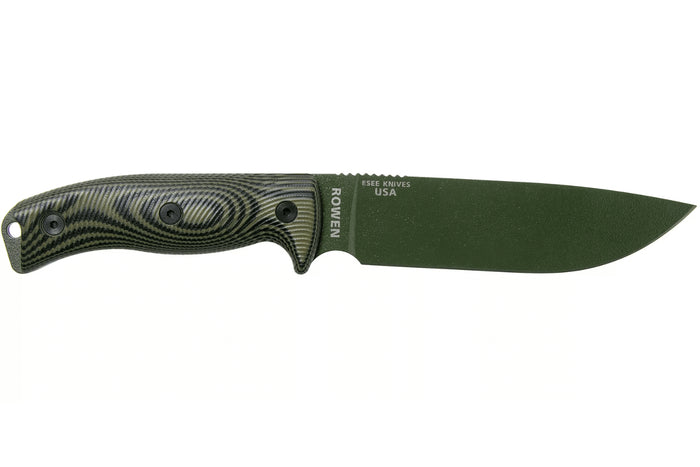 Couteau Esee 6 6POD-003 lame acier carbone 16,5cm manche G10 vert et noir + étui