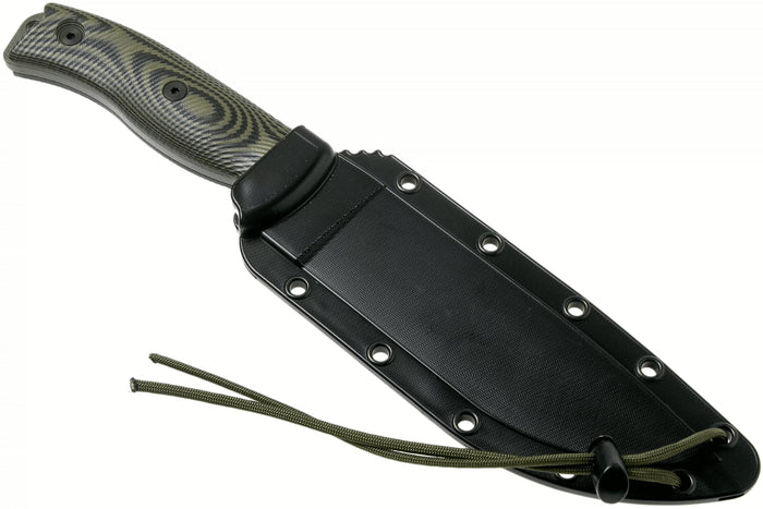 Couteau Esee 6 6POD-003 lame acier carbone 16,5cm manche G10 vert et noir + étui