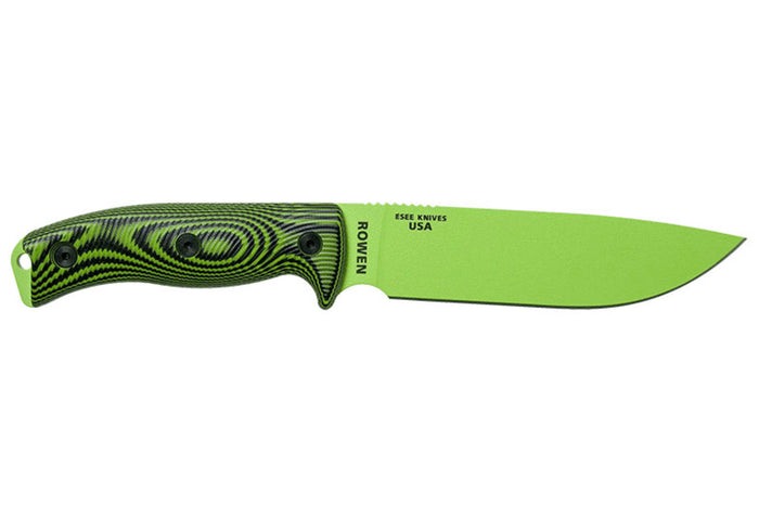 Couteau Esee 6 6PVG-007 lame acier carbone venom green 16,5cm manche G10 vert/noir + étui