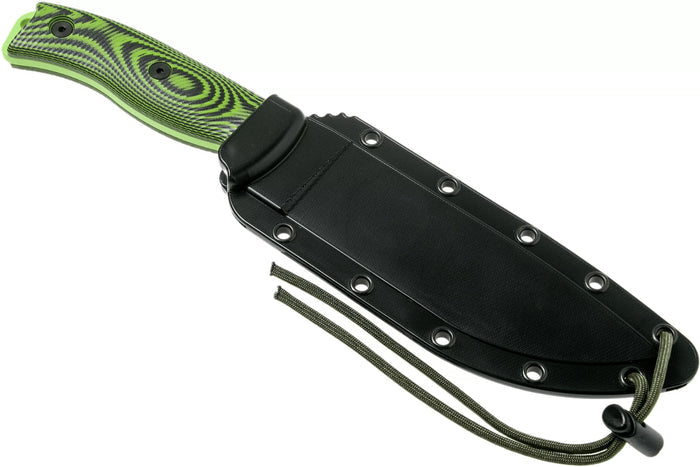 Couteau Esee 6 6PVG-007 lame acier carbone venom green 16,5cm manche G10 vert/noir + étui