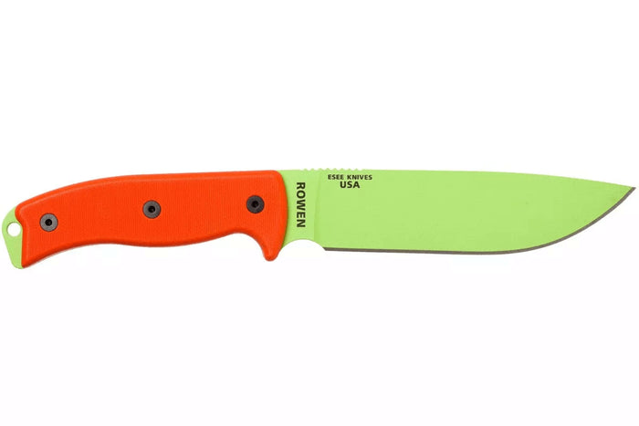 Couteau Esee 6 ESEE-6P-VG lame carbone venom green 16,5cm manche G10 orange + étui