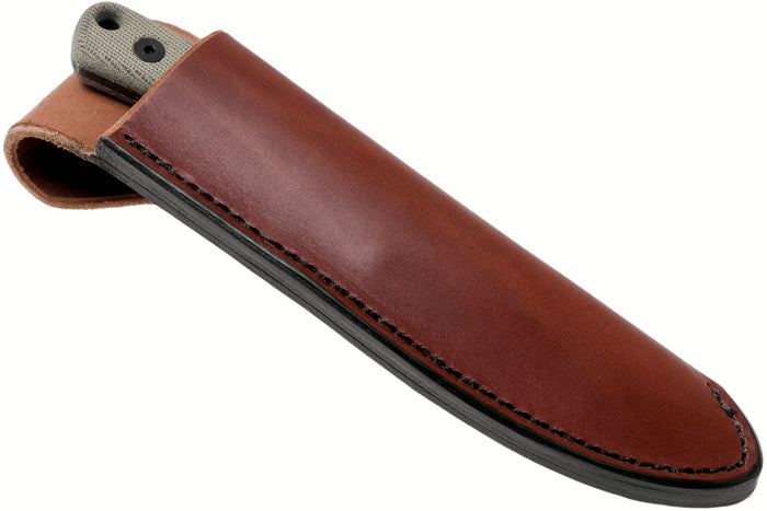 Couteau Esee Ashley Game ESEE-AGK lame acier carbone noir 9,1cm manche micarta gris + étui cuir
