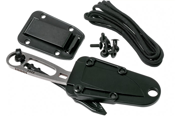 Couteau Esee Imlay ESEE-IMLAY lame semi-dentée 6,2cm manche ajouré inox + étui noir