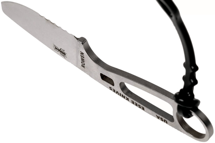Couteau Esee Imlay ESEE-IMLAY lame semi-dentée 6,2cm manche ajouré inox + étui noir