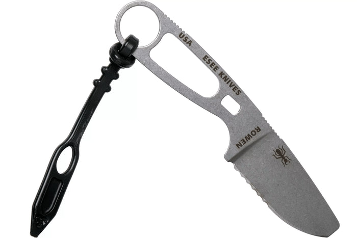 Couteau Esee Imlay ESEE-IMLAY lame semi-dentée 6,2cm manche ajouré inox + étui noir