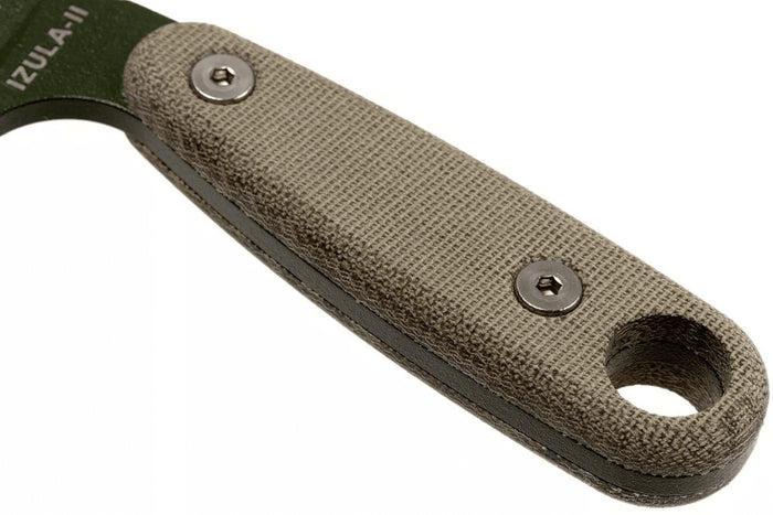 Couteau Esee Izula II IZULA-II-OD lame acier carbone 6,7cm manche micarta vert + étui