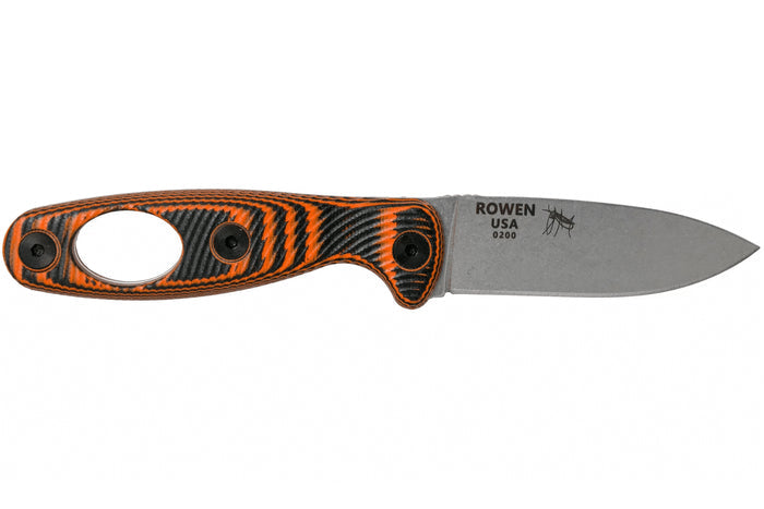 Couteau Esee Xancudo XAN1-006 lame acier inox 7,5cm manche troué G10 orange et noir + étui