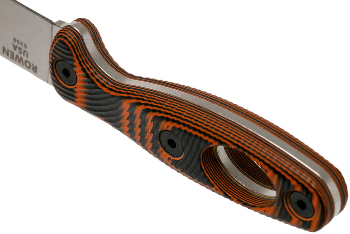 Couteau Esee Xancudo XAN1-006 lame acier inox 7,5cm manche troué G10 orange et noir + étui