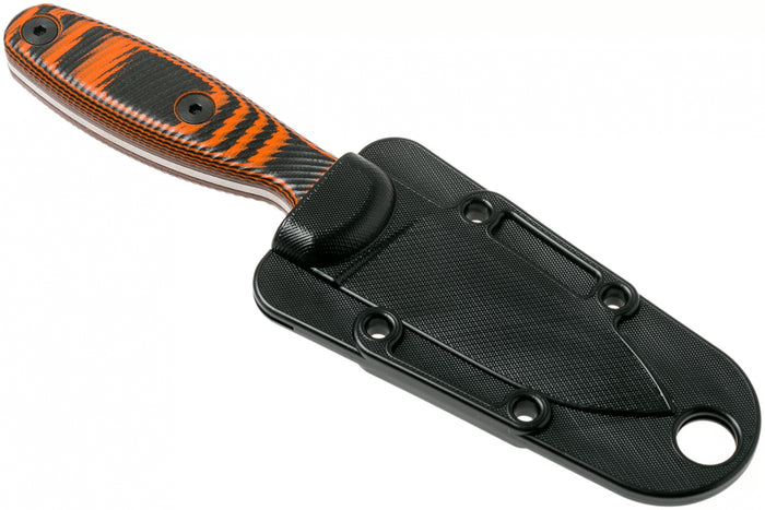 Couteau Esee Xancudo XAN2-006 lame acier inox 7,5cm manche G10 orange et noir + étui