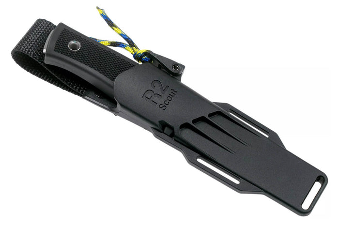 Couteau Fallkniven R2 Scout lame 8cm manche Thermorun noir + étui Zytel