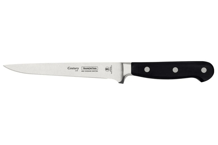 Couteau filet de sole Tramontina Century lame forgée 15cm manche polycarbonate noir