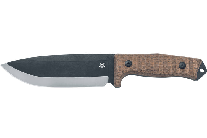 Couteau Fox Military Bushman FX.609OD lame 16cm manche micarta + étui en cuir