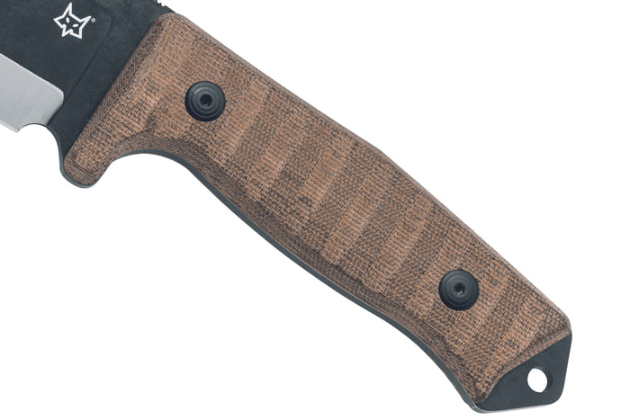 Couteau Fox Military Bushman FX.609OD lame 16cm manche micarta + étui en cuir