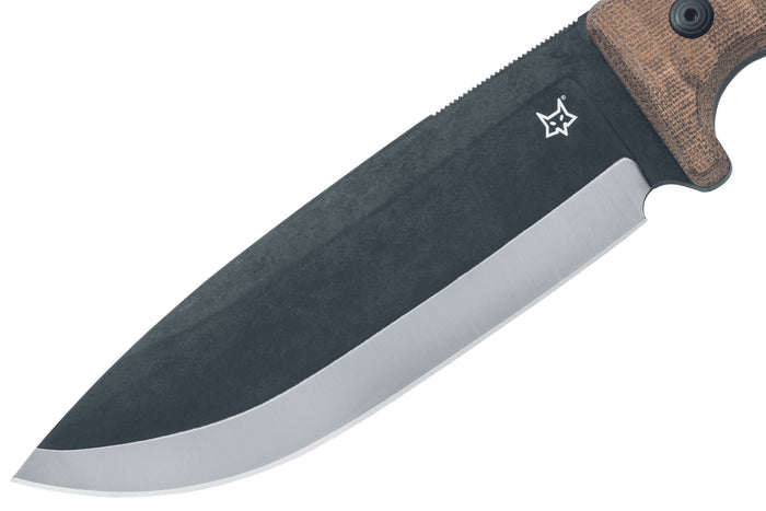 Couteau Fox Military Bushman FX.609OD lame 16cm manche micarta + étui en cuir