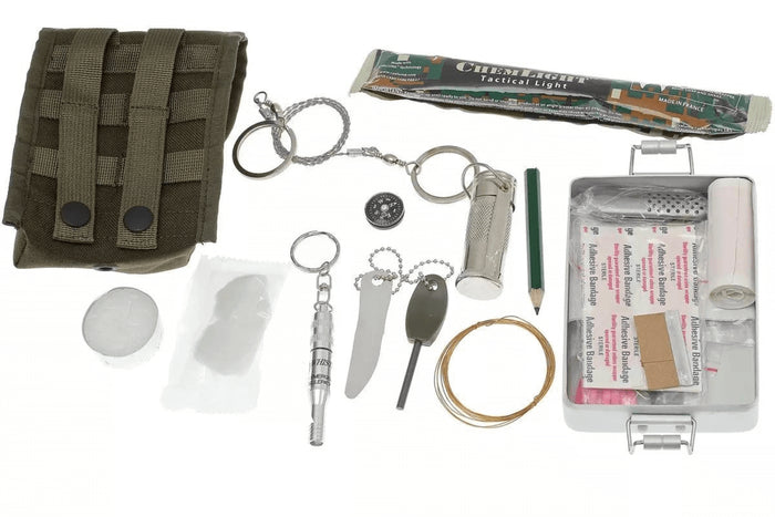 Couteau Fox Military Parang 21717 lame 17cm manche Forprene + étui en nylon + kit de survie