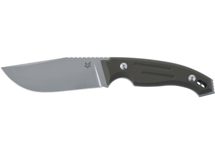 Couteau Fox Octopus Vulgaris FX.510OD lame 11,5cm manche G10 vert + étui en cuir