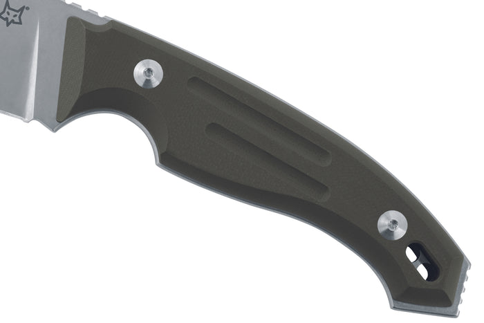 Couteau Fox Octopus Vulgaris FX.510OD lame 11,5cm manche G10 vert + étui en cuir