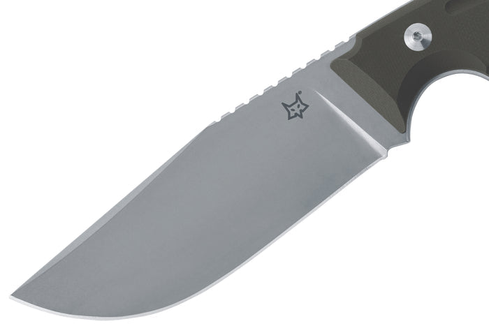 Couteau Fox Octopus Vulgaris FX.510OD lame 11,5cm manche G10 vert + étui en cuir
