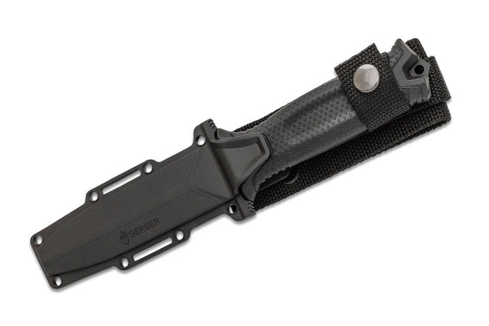Couteau Gerber Strongarm Black GE003648 lame 12,2cm manche en nylon/fibres de verre noir avec étui
