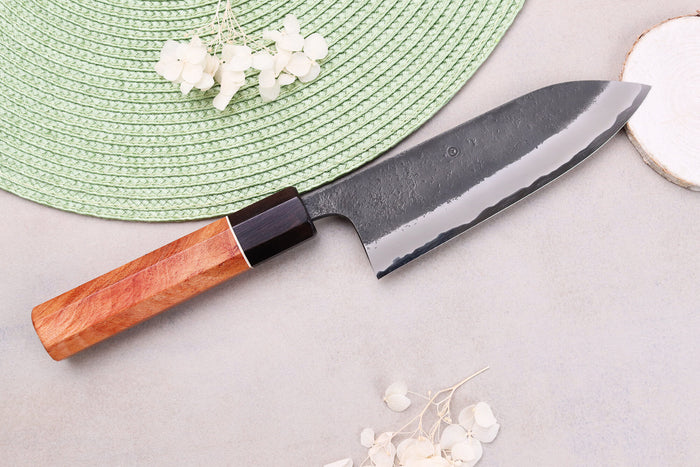 Couteau gyuto 15cm japonais artisanal Masashi Yamamoto BS1 Black Nashiji