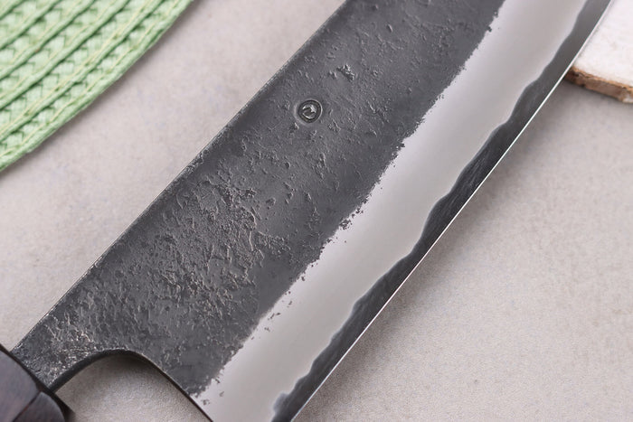 Couteau gyuto 15cm japonais artisanal Masashi Yamamoto BS1 Black Nashiji