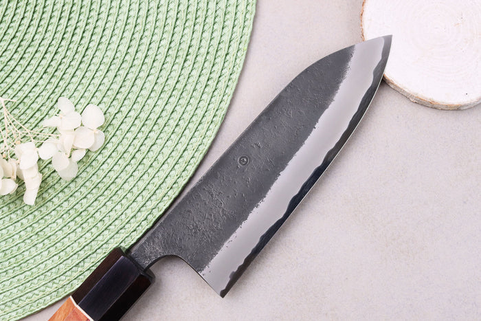 Couteau gyuto 15cm japonais artisanal Masashi Yamamoto BS1 Black Nashiji