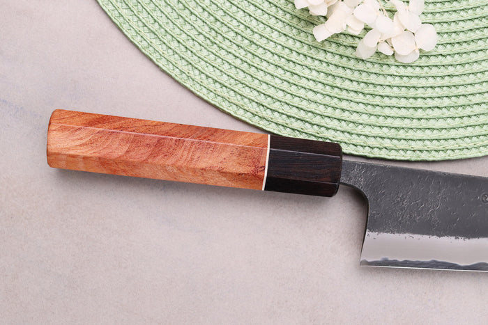 Couteau gyuto 15cm japonais artisanal Masashi Yamamoto BS1 Black Nashiji