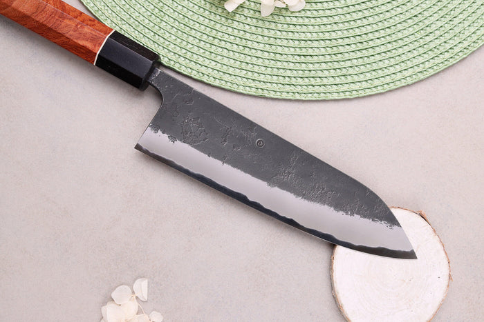 Couteau gyuto 18cm japonais artisanal Masashi Yamamoto BS1 Black Nashiji