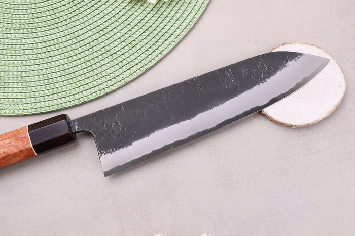 Couteau gyuto 21cm japonais artisanal Masashi Yamamoto BS1 Black Nashiji