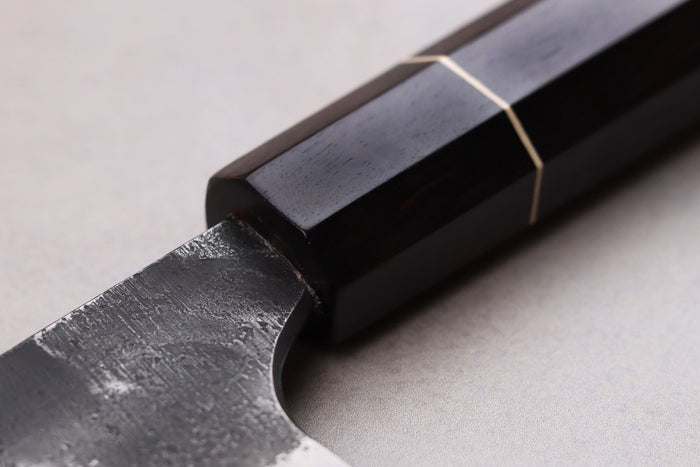 Couteau gyuto 21cm japonais artisanal Naoki Mazaki WS2 Black Nashiji
