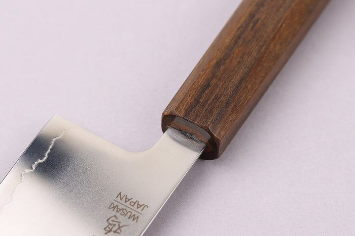 Couteau gyuto 21cm japonais artisanal Wusaki Hikari SLD manche bubinga
