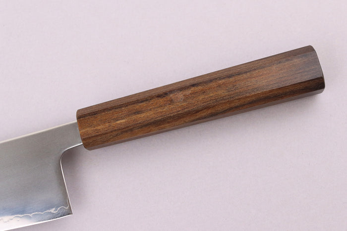 Couteau gyuto 21cm japonais artisanal Wusaki Hikari SLD manche bubinga