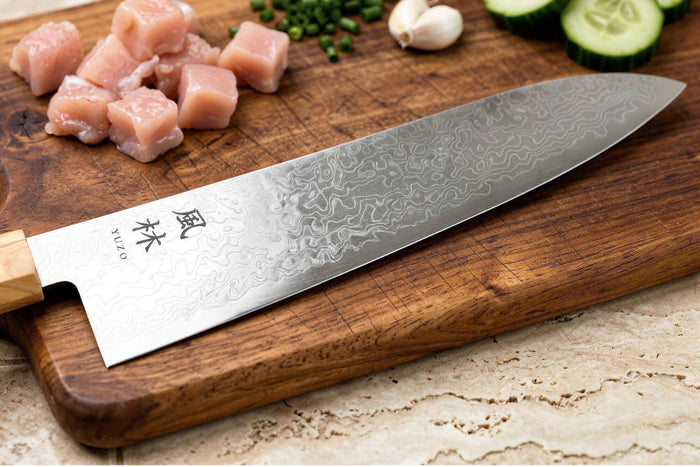 Couteau gyuto 21cm japonais Yuzo Ryuho Damas SG2