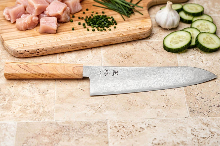 Couteau gyuto 21cm japonais Yuzo Ryuho Damas SG2