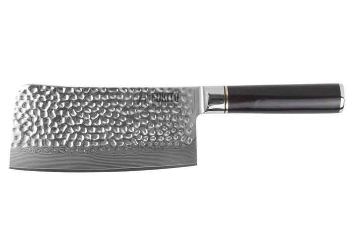 Couteau hachoir 17cm Fukito Ébène Damas martelé