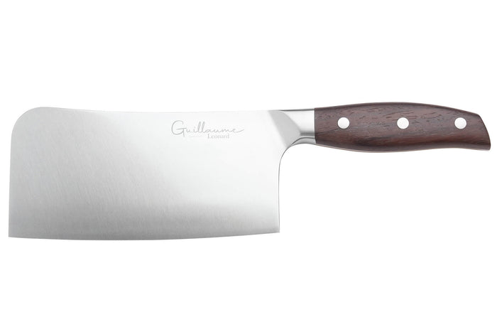 Couteau hachoir 17cm Guillaume Leonard Cuistot en acier inoxydable et bois de santal rouge