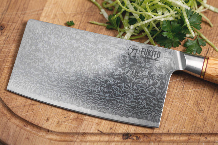 Couteau hachoir Fukito Olive Damas 14Cr 17cm