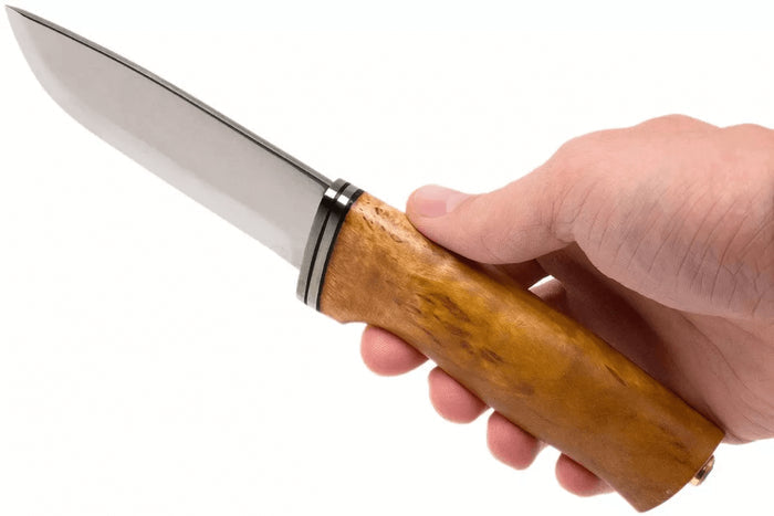 Couteau Helle Alden H076 lame en inox 10,5cm manche en bouleau + étui en cuir