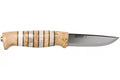 Couteau Helle Arv H014 lame en inox 9cm manche en bouleau et bois de cerf avec cuir + étui en cuir
