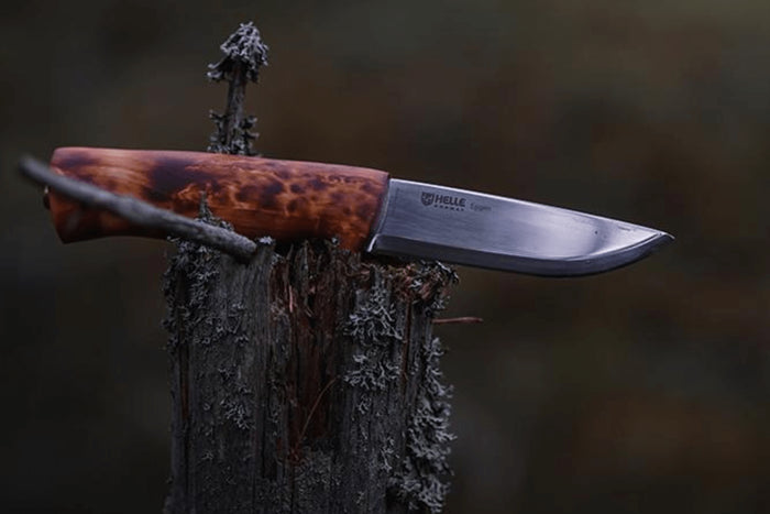 Couteau Helle Eggen H201075 lame en acier inox 10cm manche en bouleau + étui en cuir
