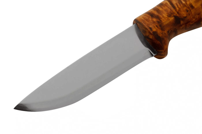 Couteau Helle Gaupe H310 lame en acier inox 10,7cm manche en bois de bouleau + étui en cuir