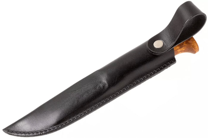 Couteau Helle Gaupe H310 lame en acier inox 10,7cm manche en bois de bouleau + étui en cuir