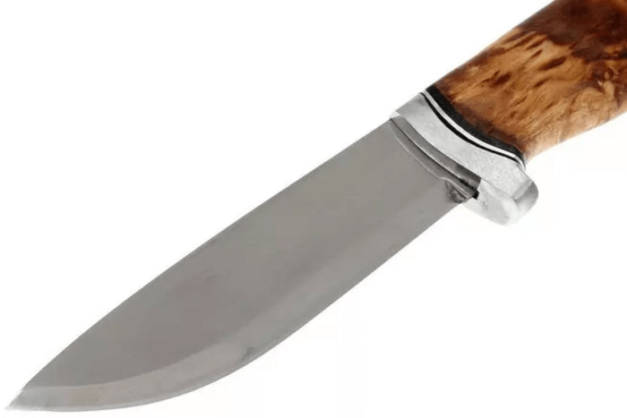 Couteau Helle GT H036 lame en acier inox 12,3cm manche en bouleau frisé + étui en cuir
