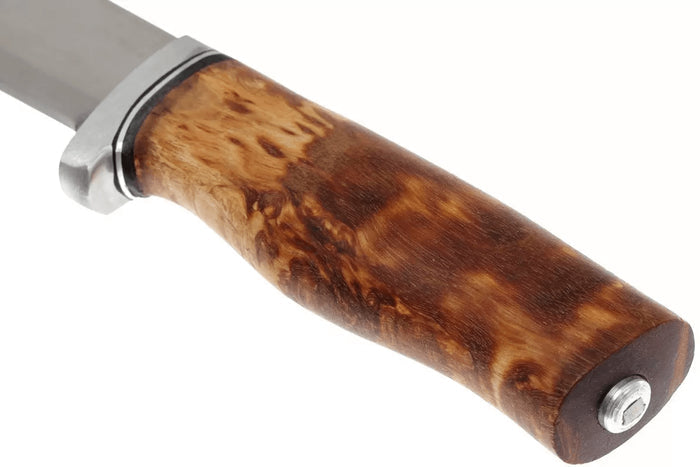 Couteau Helle GT H036 lame en acier inox 12,3cm manche en bouleau frisé + étui en cuir